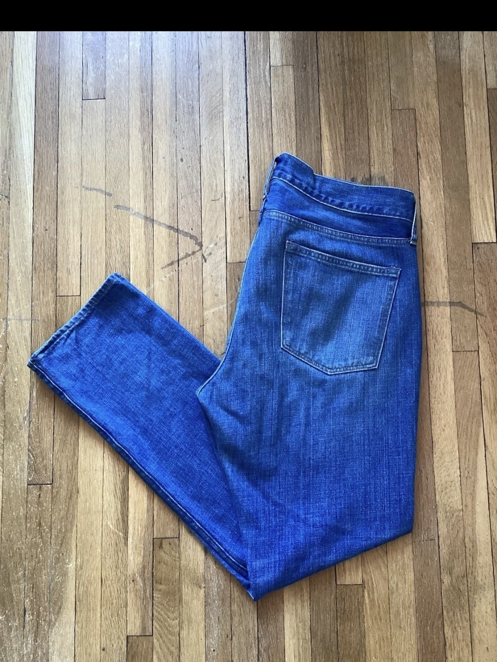 J. Crew Men's Straight Jeans in Medium Blue Denim